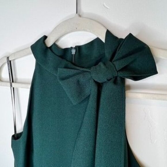 Vince Camuto Bow-Neck Sleeveless Halter Green Mini Shift Dress Size 6 NWT - Picture 4 of 8